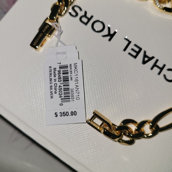 Michael Kors Link 14k Gold-Plated Sterling Silver Statement Bracelet - Picture 3 of 6